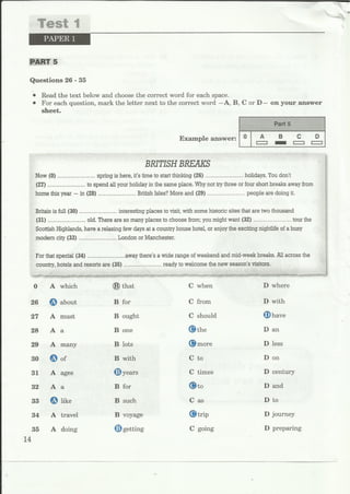 B1 reading test practice