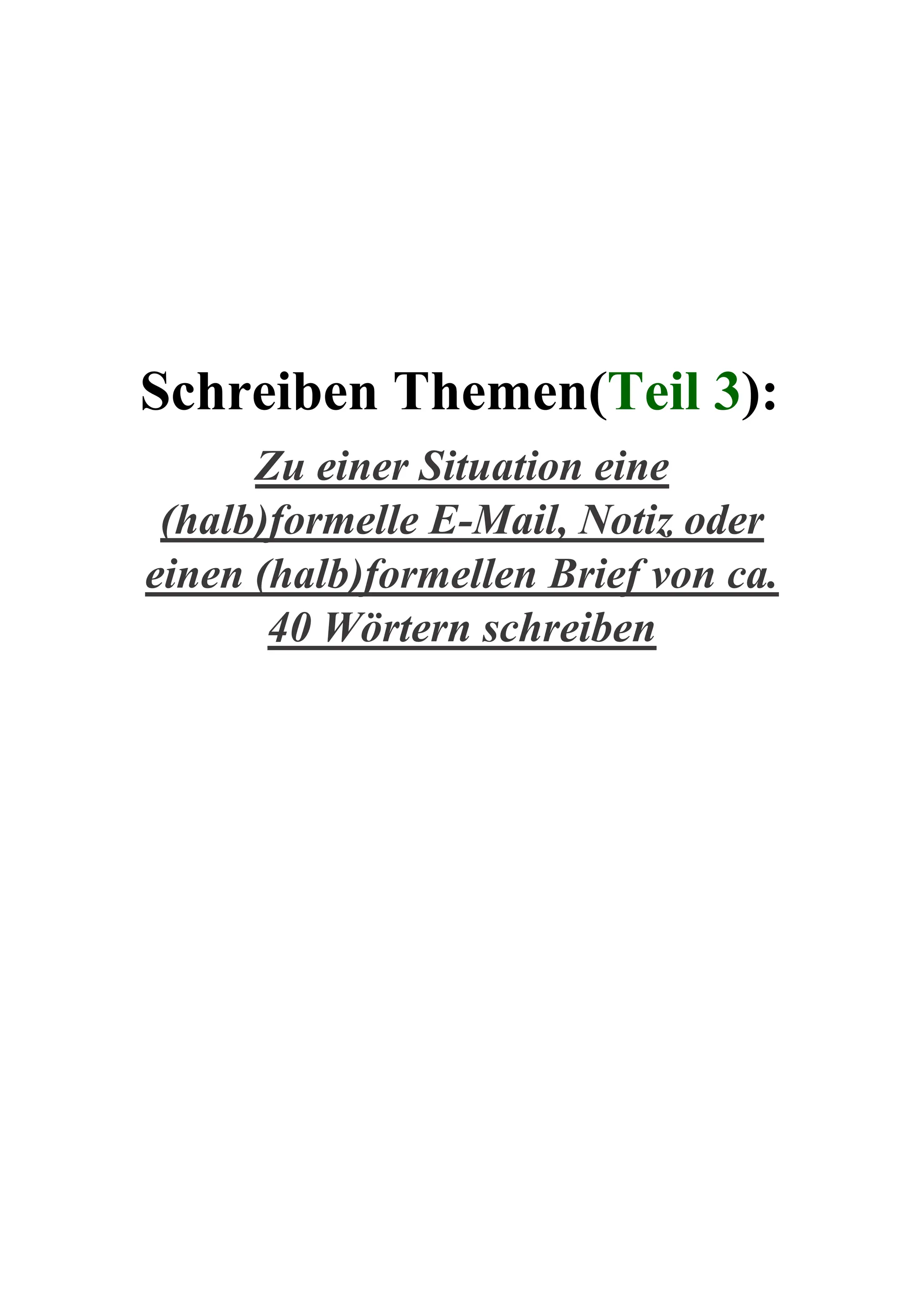 B1 Themen B1 Schreiben Und Sprechen Themen Pdf