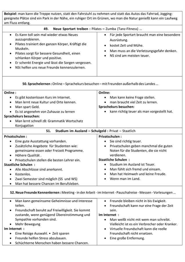 B1 Sprechen Teil 2 Themen Pdf B1 Themen B1 Schreiben und Sprechen Themen | PDF
