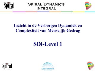 Inzicht in de Verborgen Dynamiek en Complexiteit van Menselijk Gedrag SDi-Level 1 