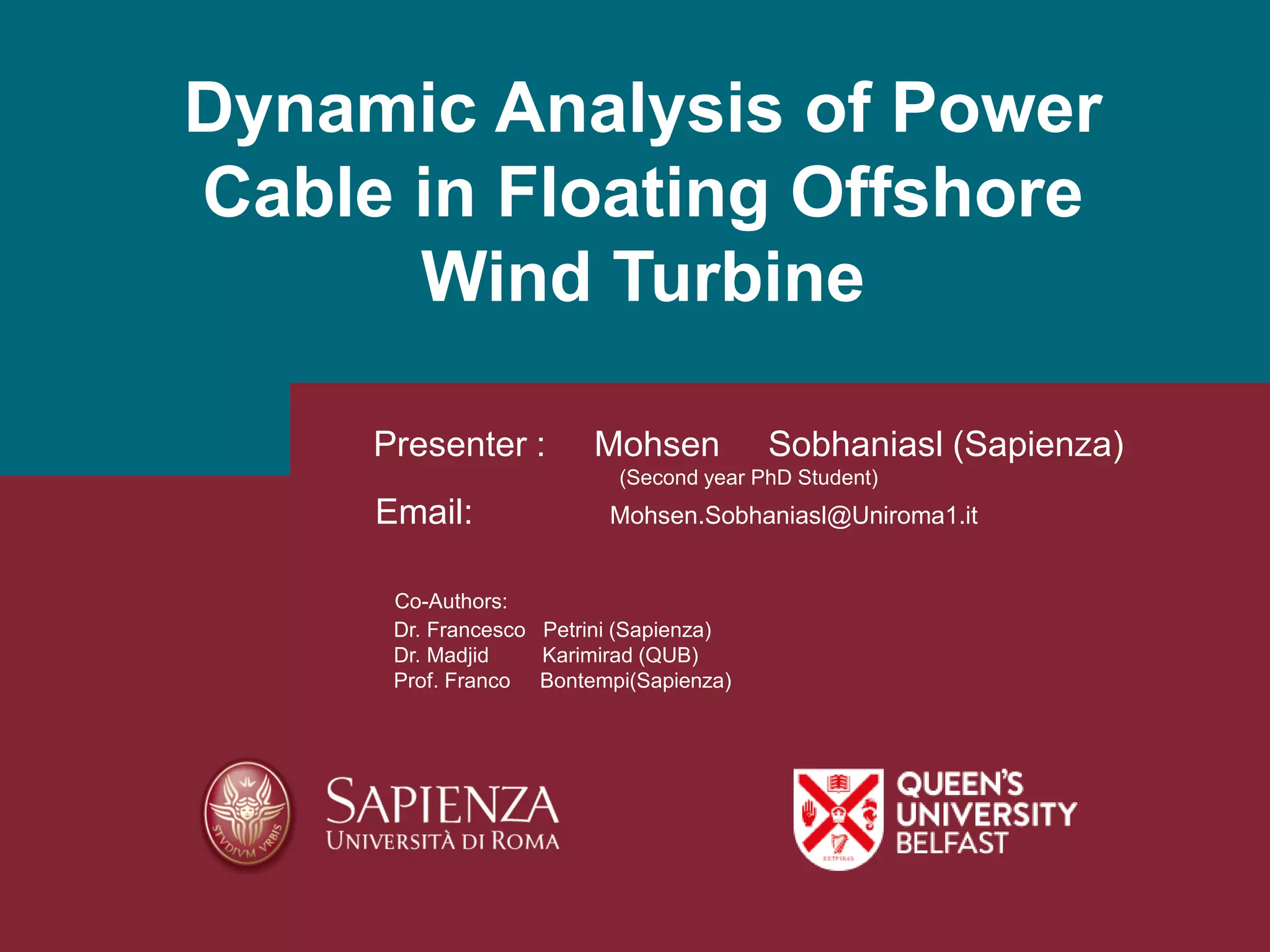 Dynamic Analysis of Power Cable in Floating Offshore Wind Turbine | PDF