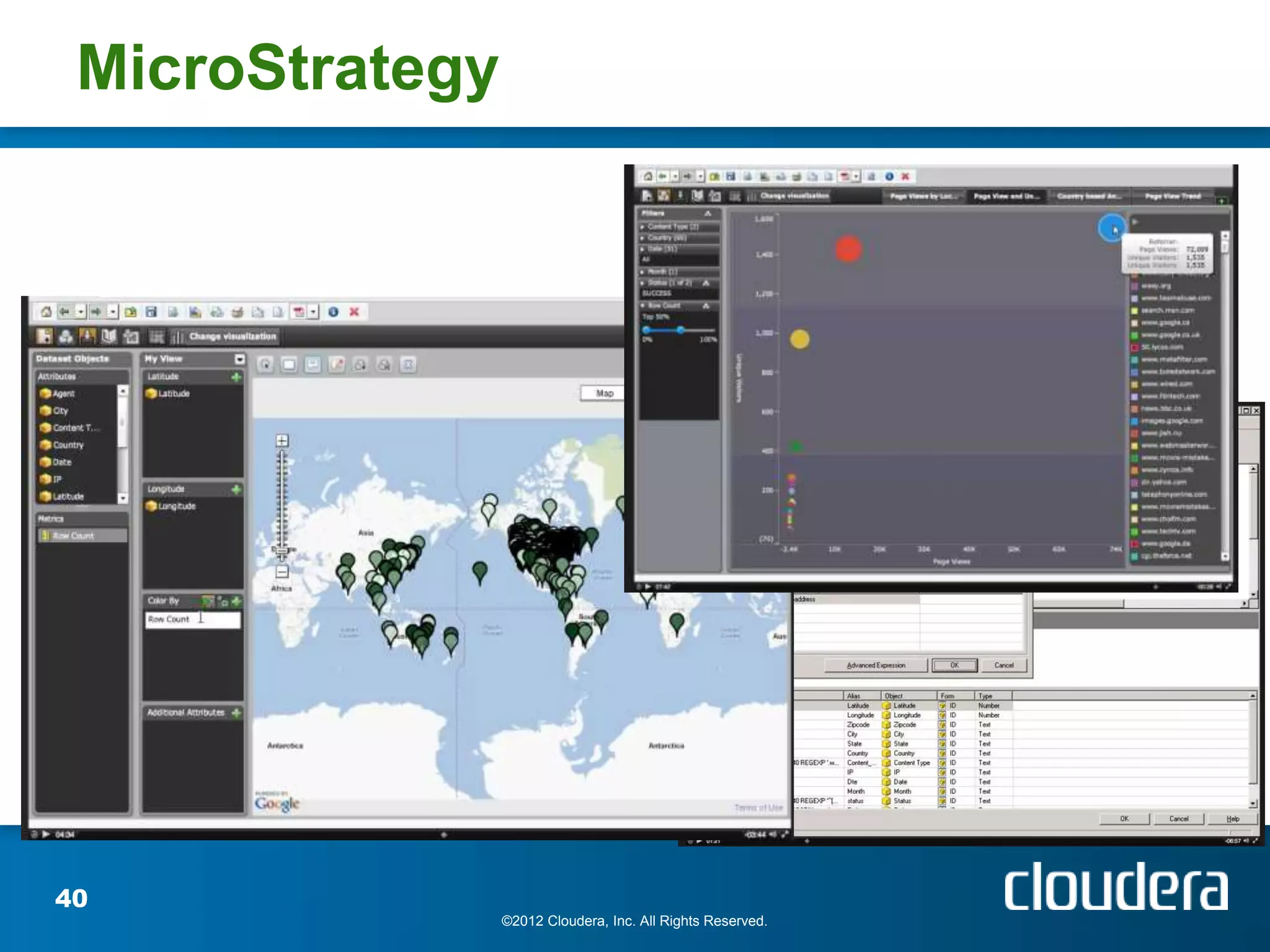 MicroStrategy




40
                 ©2012 Cloudera, Inc. All Rights Reserved.
 