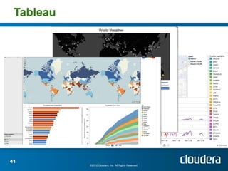 Tableau




41
           ©2012 Cloudera, Inc. All Rights Reserved.
 