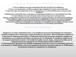 Τα στοιχεία του FBI έρχονται να επιβεβαιώσουν τις έρευνες: 
• Το 61,5% ανθρώπων που είχαν κακοποιήσει ζώο είχαν επιτεθεί και σε ανθρώπους. 
• Το 63,3 % των κρατουμένων για βίαια εγκλήματα έχουν παραδεχτεί ότι έχουν κακοποιήσει ζώα. 
• Το 99% όσων είχαν κακοποιήσει ζώο και δεν καταδικάστηκαν γι’ αυτό καταδικάστηκαν, τελικά, για άλλα εγκλήματα. 
Αποδεδειγμένο ιστορικό βίας προς τα ζώα έχουν οι περισσότεροι δολοφόνοι κατ’ εξακολούθηση ενώ τέλος, 
• Tο 100% ανθρώπων που είχαν διαπράξει σεξουαλικό έγκλημα είχαν κακοποιήσει ζώα. 
Σήμερα, η επίσημη θέση του FBI είναι ότι η κακοποίηση ζώων σχετίζεται άμεσα με την ενδοοικογενειακή βία και άλλα εγκλήματα, καθώς και ότι είναι ενδεικτική για να προβλεφθεί αν κάποιος είναι ικανός να διαπράξει εγκληματική πράξη και κυρίως σεξουαλικής φύσεως. Επίσης, σύμφωνα με το αμερικανικό πρότυπο διαγνωστικό και θεραπευτικό εγχειρίδιο για τις ψυχικές και συναισθηματικές διαταραχές, η βία προς τα ζώα είναι το βασικότερο διαγνωστικό κριτήριο για τις διαταραχές συμπεριφοράς. 
Σημασία του όρου «Κακοποίηση» 
Σύμφωνα με το νόμο, κακοποίηση είναι: η «μη αποδεκτή κοινωνική συμπεριφορά που εσκεμμένα προκαλεί ανώφελο πόνο, ταλαιπωρία ή άγχος και/ή θάνατο ενός ζώου». Κάνει δε διάκριση ανάμεσα σε ενεργητική και παθητική κακοποίηση. Η ενεργητική κακοποίηση εμπεριέχει κακόβουλη πρόθεση και σκοπιμότητα, ενώ η παθητική εμπεριέχει την αμέλεια και την αδιαφορία. Ο νομοθέτης προβλέπει και την ψυχική κακοποίηση του ζώου. Την υποβολή σε φόβο, αγωνία, άγχος, απομόνωση καθώς και τη στέρηση αγάπης και στοργής και την έλλειψη ψυχαγωγικών ερεθισμάτων. 
Η κακοποίηση ζώου θεωρείται στην Ελλάδα πλημμέλημα, όπως και σε όλες τις ευρωπαϊκές χώρες και στην Αμερική. Η προβλεπόμενη ποινή είναι χρηματικό πρόστιμο που φτάνει μέχρι και τα 15.000 ευρώ ή και φυλάκιση ανάλογα με τη βαρύτητα του αδικήματος.  