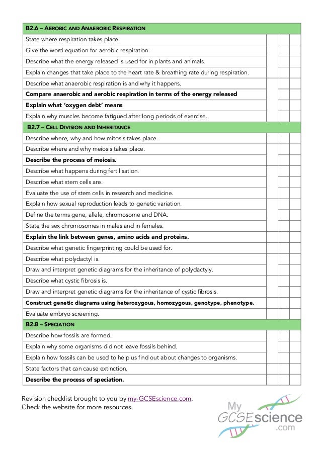 B2 checklist