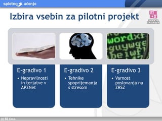 Izbira vsebin za pilotni projekt