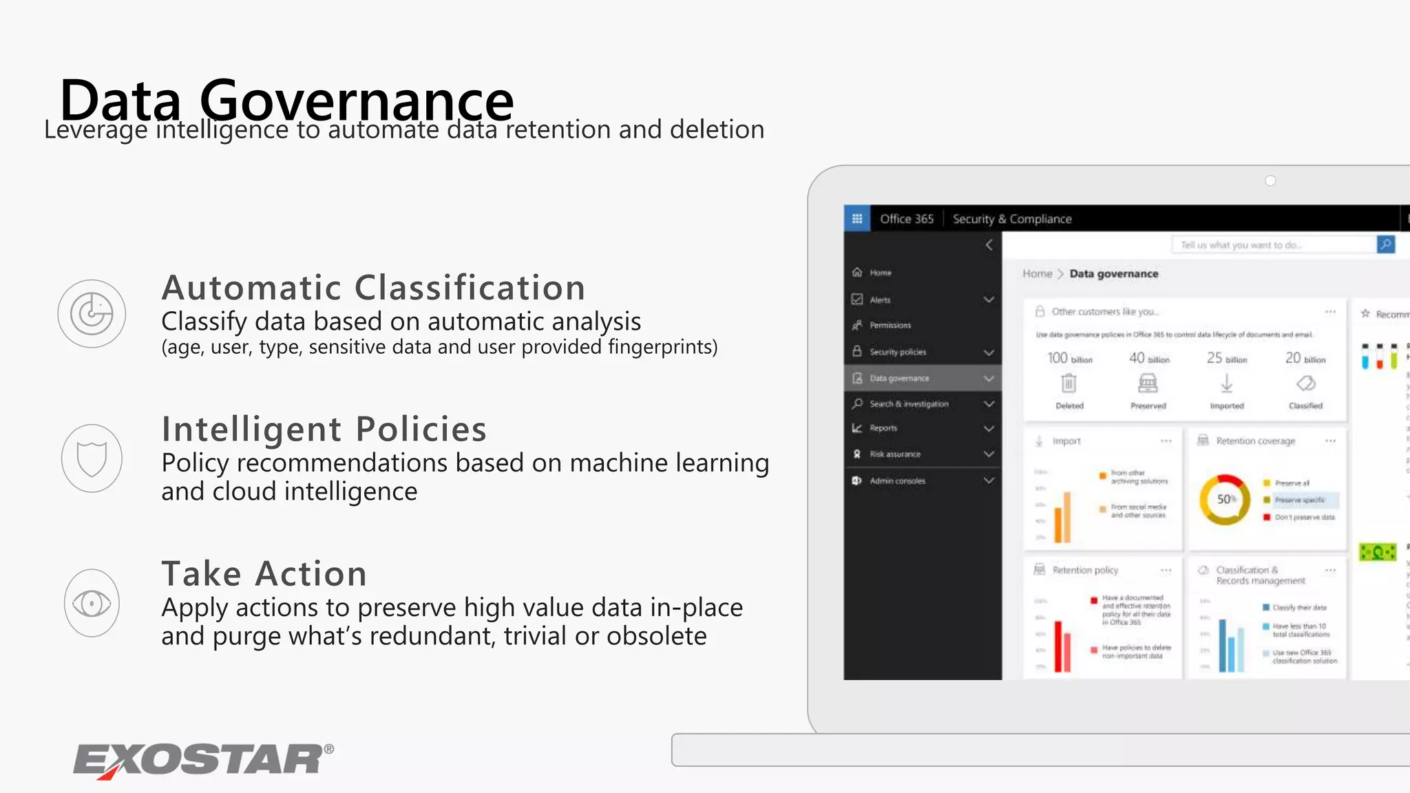 Data GovernanceLeverage intelligence to automate data retention and deletion
 