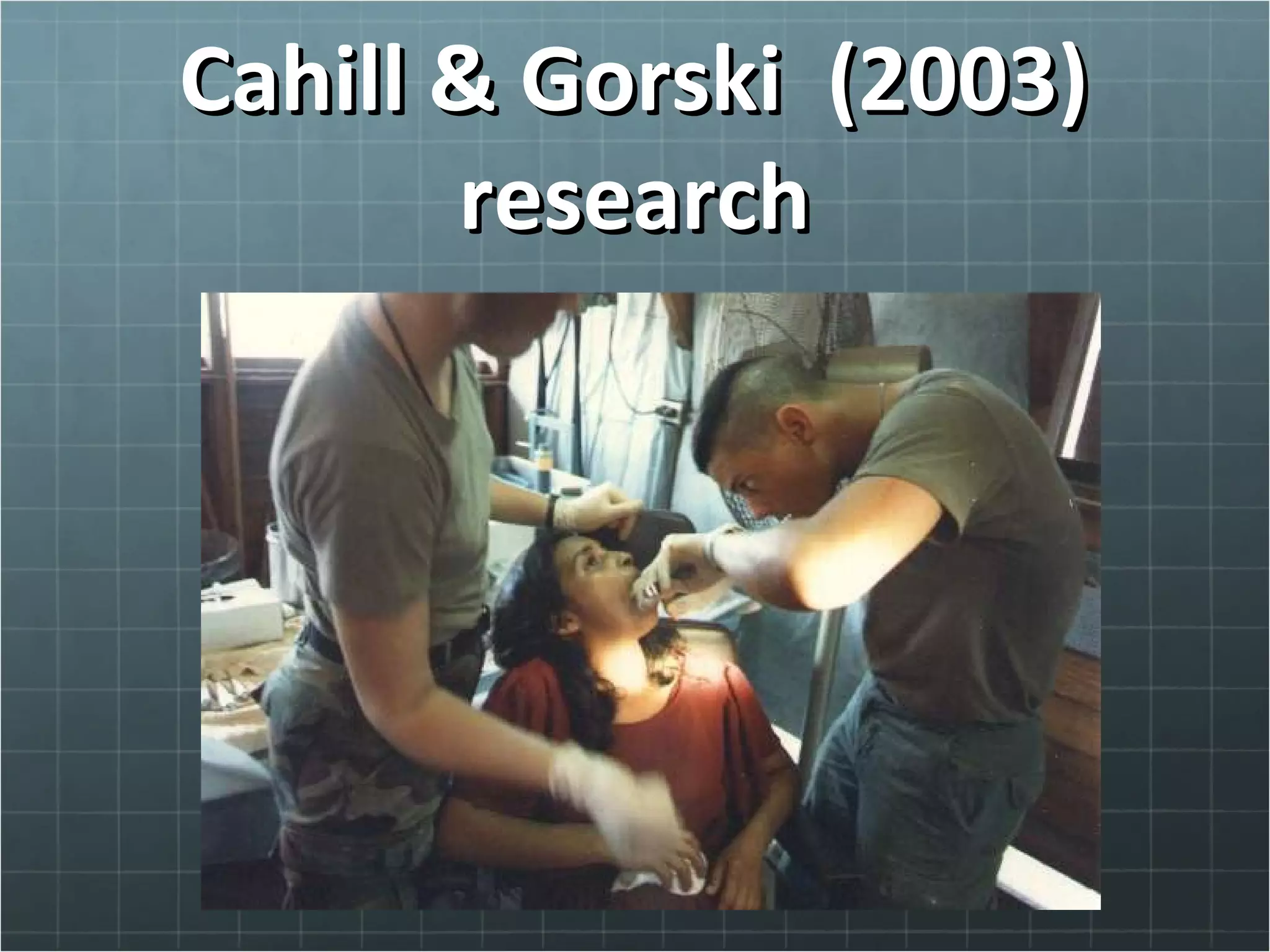 Cahill & Gorski (2003)Cahill & Gorski (2003)
researchresearch
 
