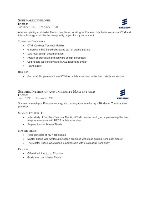 Nokia siemens networks master thesis job