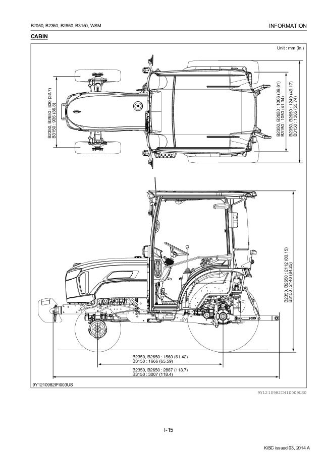 Kubota B2050, B2350, B2650, B3150 Service Manual
