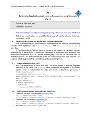 Lab06-Containerized applications deployment and management using ...