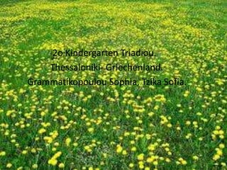 2o Kindergarten Triadiou.
Thessaloniki- Griechenland.
Grammatikopoulou Sophia, Tzika Sofia.
 