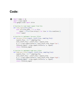 Signal Filtering Analysis Using Convolution and Correlation Techniques ...