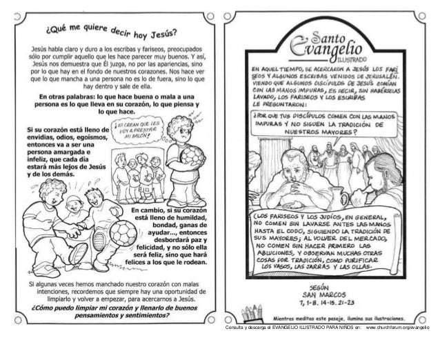 Evangelio Dominical Ilustrado Ninos San Marcos 7 1 7 14 19