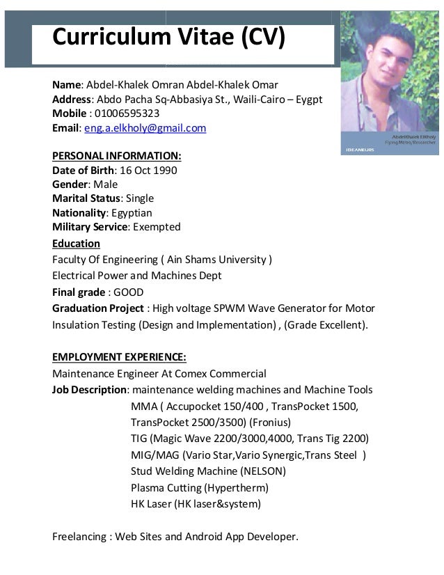 How to write a curriculum vitae picture