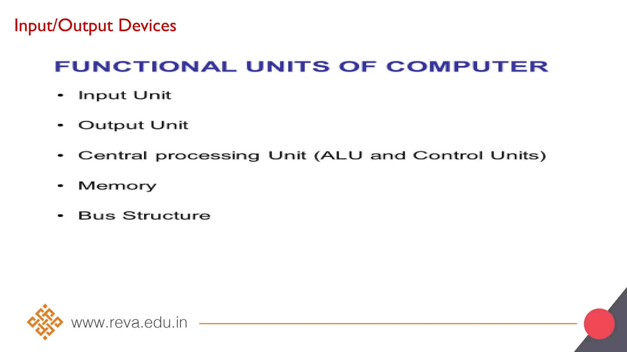 Input/Output Devices
 