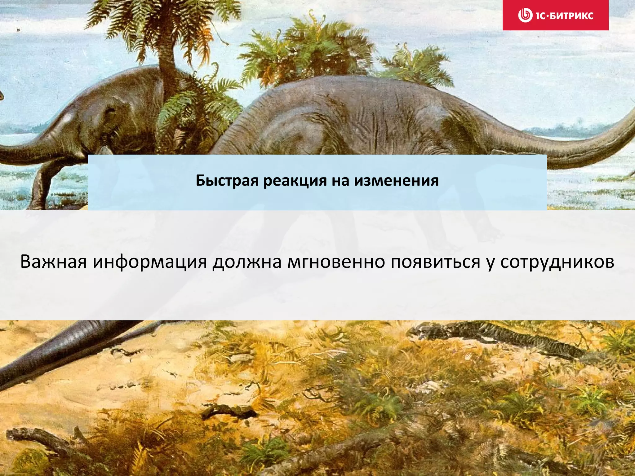 Важная информация должна мгновенно появиться у сотрудников
Быстрая реакция на изменения
 