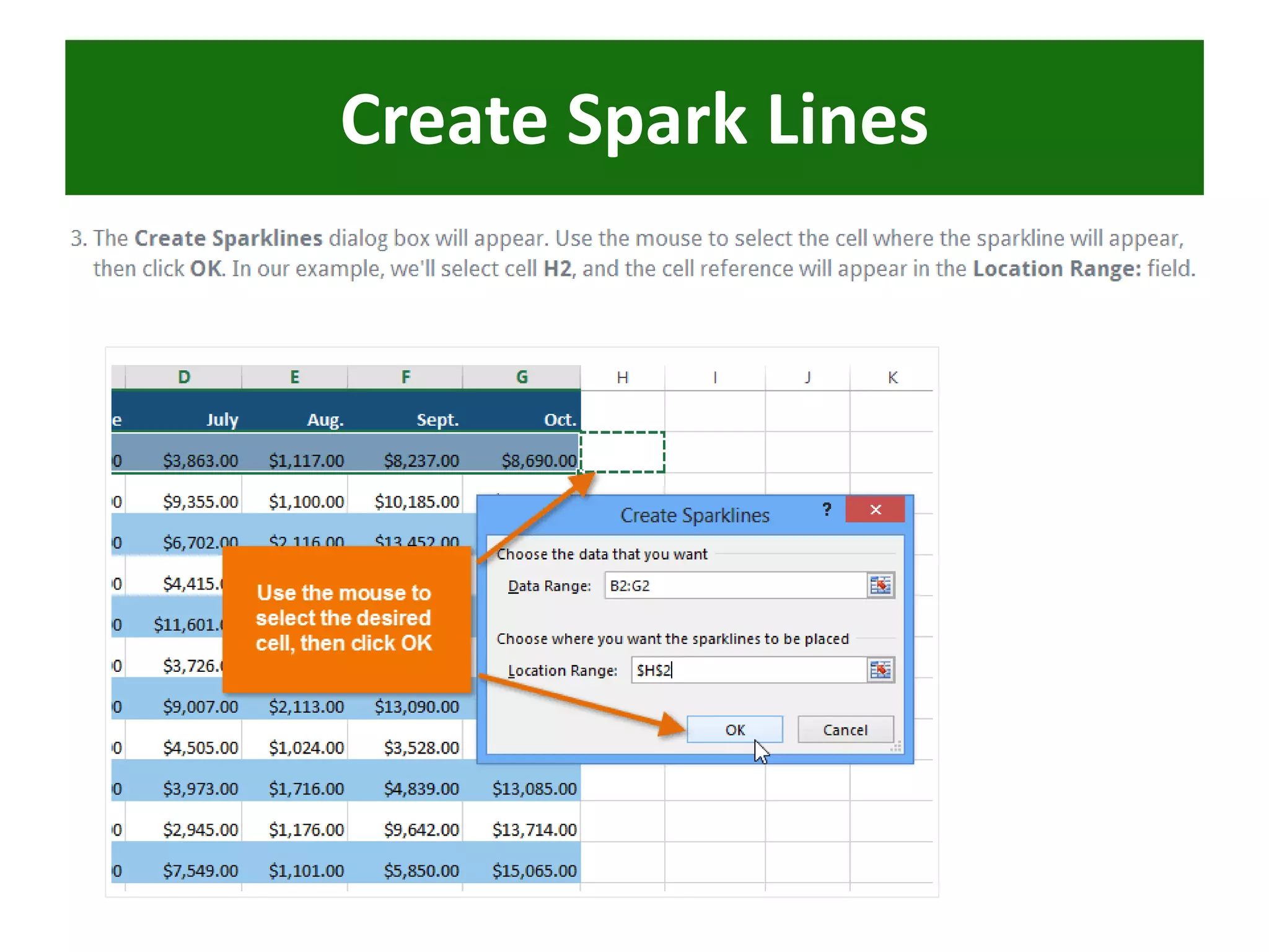 Create Spark Lines
 
