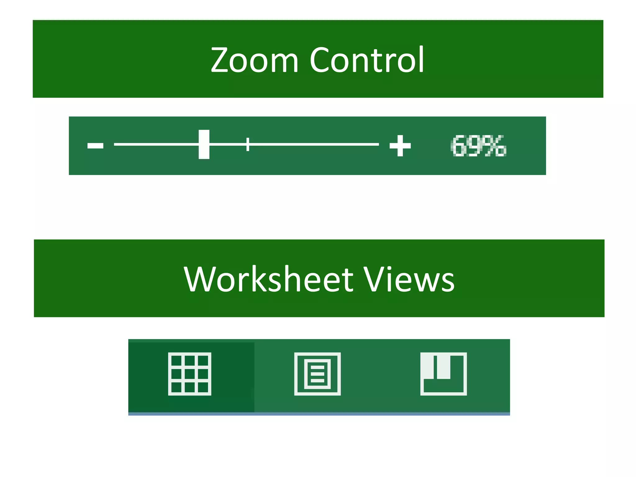 Zoom Control
Worksheet Views
 