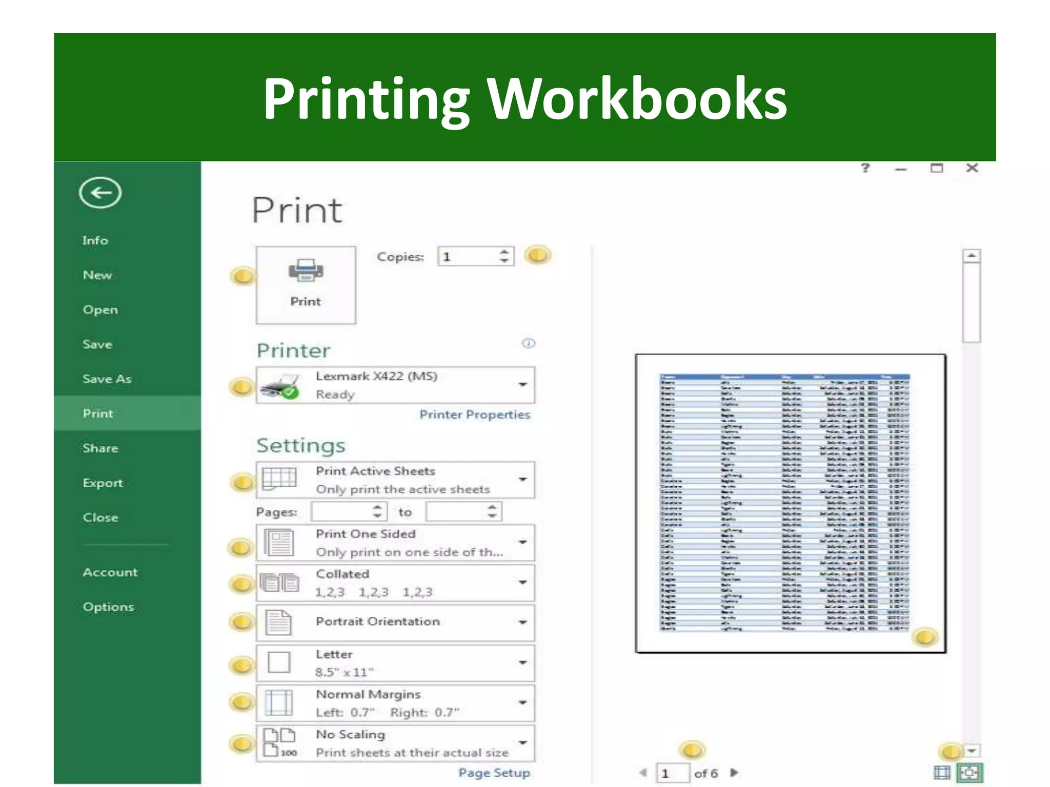 Printing Workbooks
 