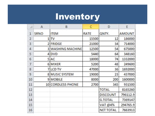 Inventory
 