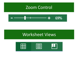 Zoom Control
Worksheet Views
 