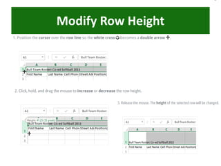 Modify Row Height
 