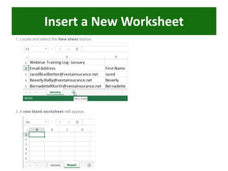 Insert a New Worksheet
 