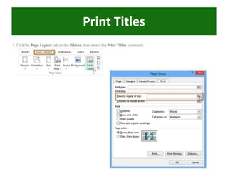 Print Titles
 