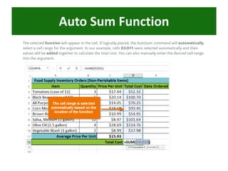 Auto Sum Function
 