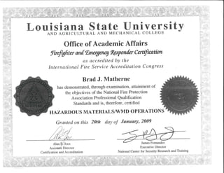 LSU Hazardous Materials WMD Operations