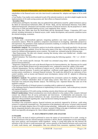 EXPLORING THE ROLE OF AI-DRIVEN CREDIT SCORING SYSTEMS ON FINANCIAL ...