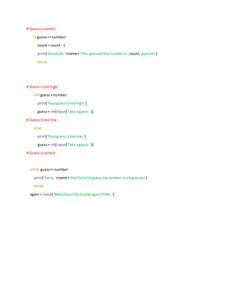 Guess a number game v1.10 | Programming Languages | Computing