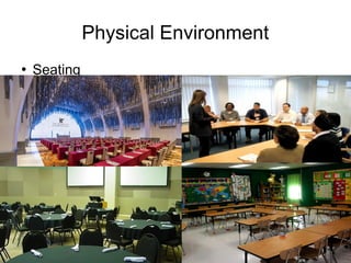 Training of Trainers
Mohammad Tawfik
#AcademyOfKnowledge
http://AcademyOfKnowlwdge.org
Physical Environment
●
Seating
 