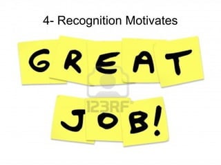 Training of Trainers
Mohammad Tawfik
#AcademyOfKnowledge
http://AcademyOfKnowlwdge.org
4- Recognition Motivates
 