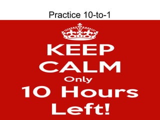 Training of Trainers
Mohammad Tawfik
#AcademyOfKnowledge
http://AcademyOfKnowlwdge.org
Practice 10-to-1
 