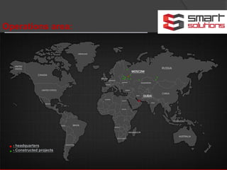 Operations area:
- headquarters
- Constructed projects
 