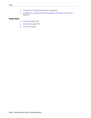 B28370 - PL-SQL - Oracle Reference