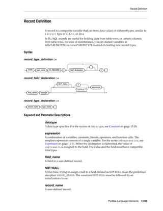 B28370 - PL-SQL - Oracle Reference