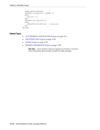 B28370 - PL-SQL - Oracle Reference