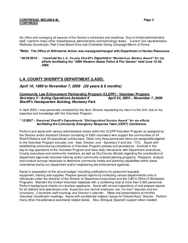 deputy sheriff resumes