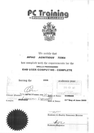 EUC Certificate