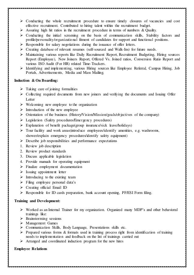 kavitha hr executive cv 1 sample hr policies in india