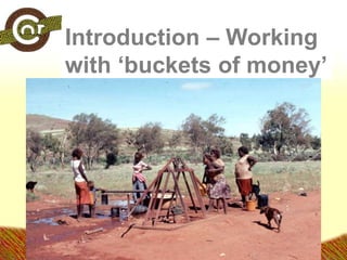 Introduction – Working with ‘buckets of money’ Image of Kintore Hand Water Pump - 1980 