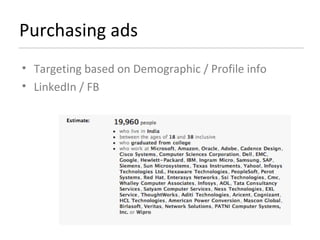 Purchasing ads Targeting based on Demographic / Profile info LinkedIn / FB 