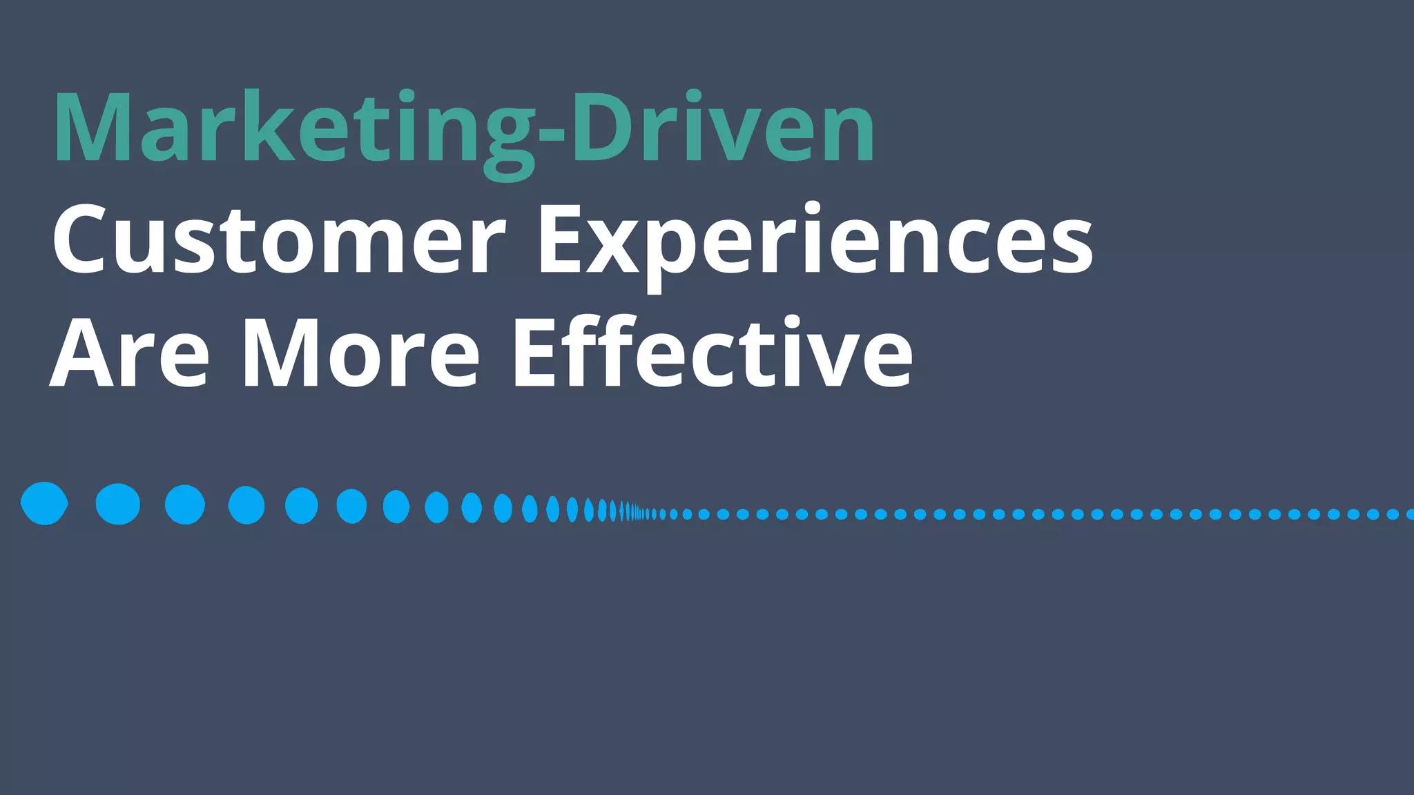 Marketing-Driven
Customer Experiences
Are More Eﬀective
 
