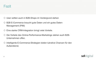 sell digital
Dipl. Kfm. Frederic Sell
Salzstrasse 31
D-79098 Freiburg
T +49 761 458 953 42
kontakt@sell-digital.de
www.sell-digital.de
Alle Angaben basieren auf dem derzeitigen Kenntnisstand. Änderungen vorbehalten.
Dieses Dokument von sell digital ist ausschließlich für den Adressaten bzw.
Auftraggeber bestimmt. Es bleibt bis zu seiner ausdrücklichen Übertragung von
Nutzungsrechten Eigentum von sell digital. Jede Bearbeitung, Verwertung,
Vervielfältigung und/oder gewerbsmäßige Verbreitung des Werkes ist nur mit
Einverständnis von sell digital zulässig.
All content is based on the current state of communication. Subject to change.
This document of sell digital is only intended for the client. It belongs to
sell digital until its explicit transfer of usage rights. Any adaptation, utilization,
copy and/or professional spreading has to be approved by sell digital..
Vielen Dank!
 
