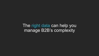The right data can help you
manage B2B’s complexity
 