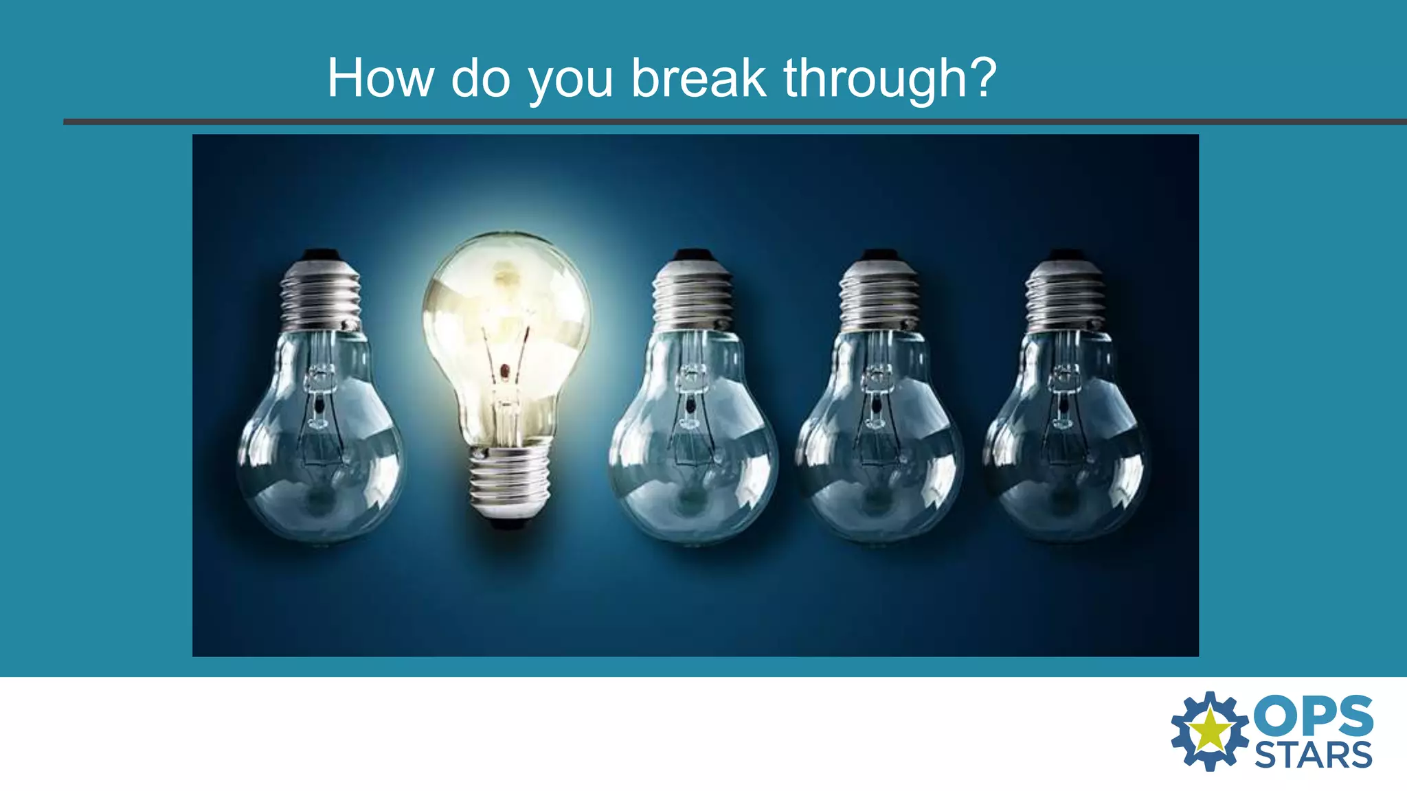 How do you break through?
 