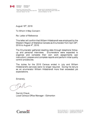 William Reference Letter (StatCan)